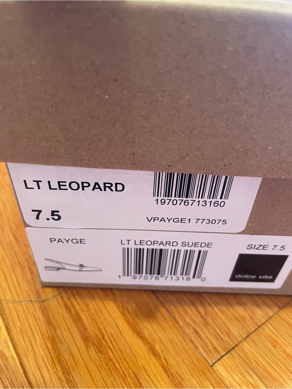 Dolce Vita Leopard Print Pointed Toe Slingback Flats - Tan/Black NWT 7.5 - Picture 2 of 4